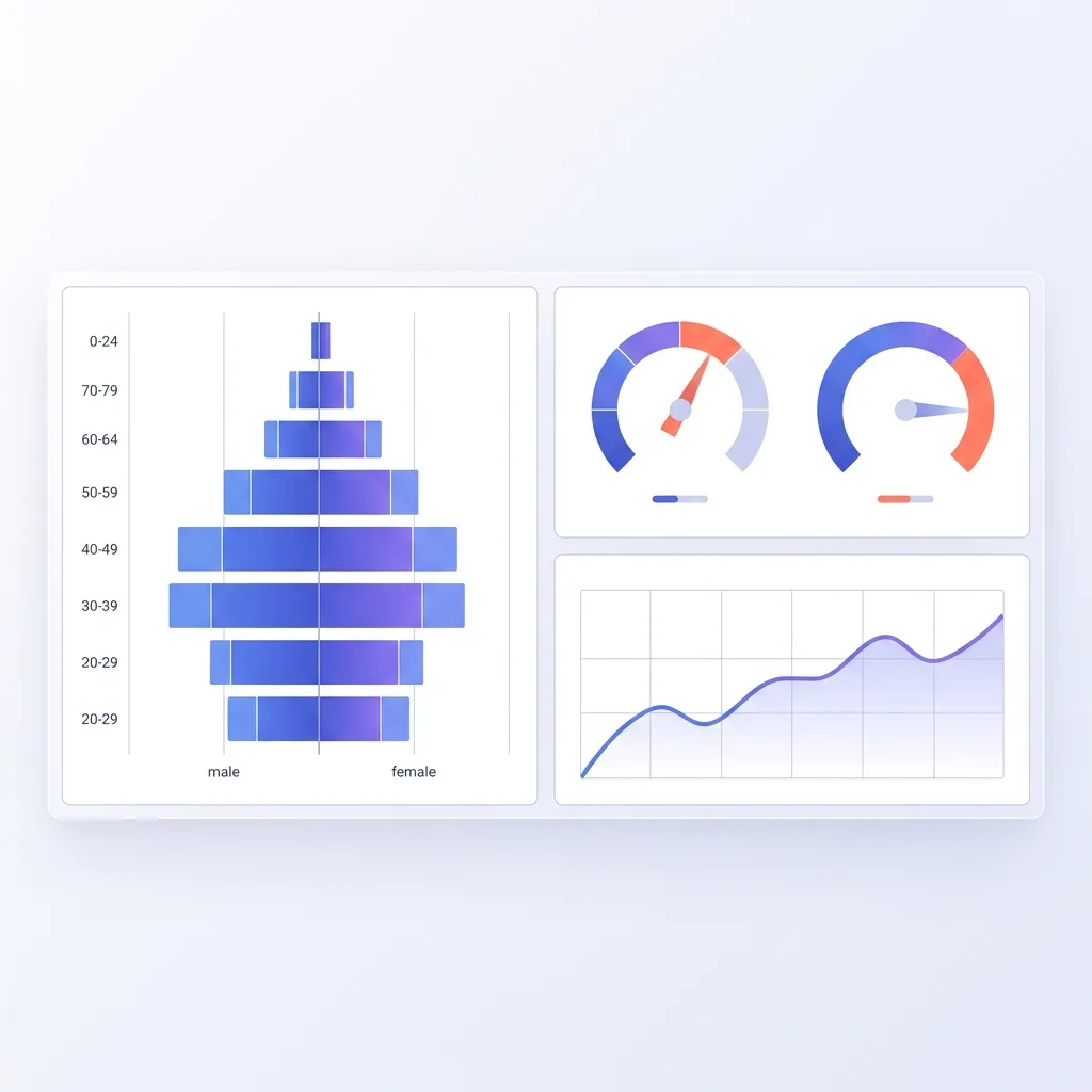 Tableau de bord RH avec turnover, absentéisme et masse salariale