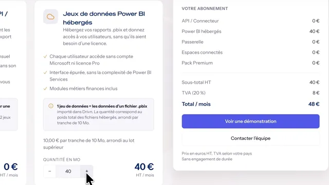 Le composeur de prix : le prix suit le volume de rapports hébergés